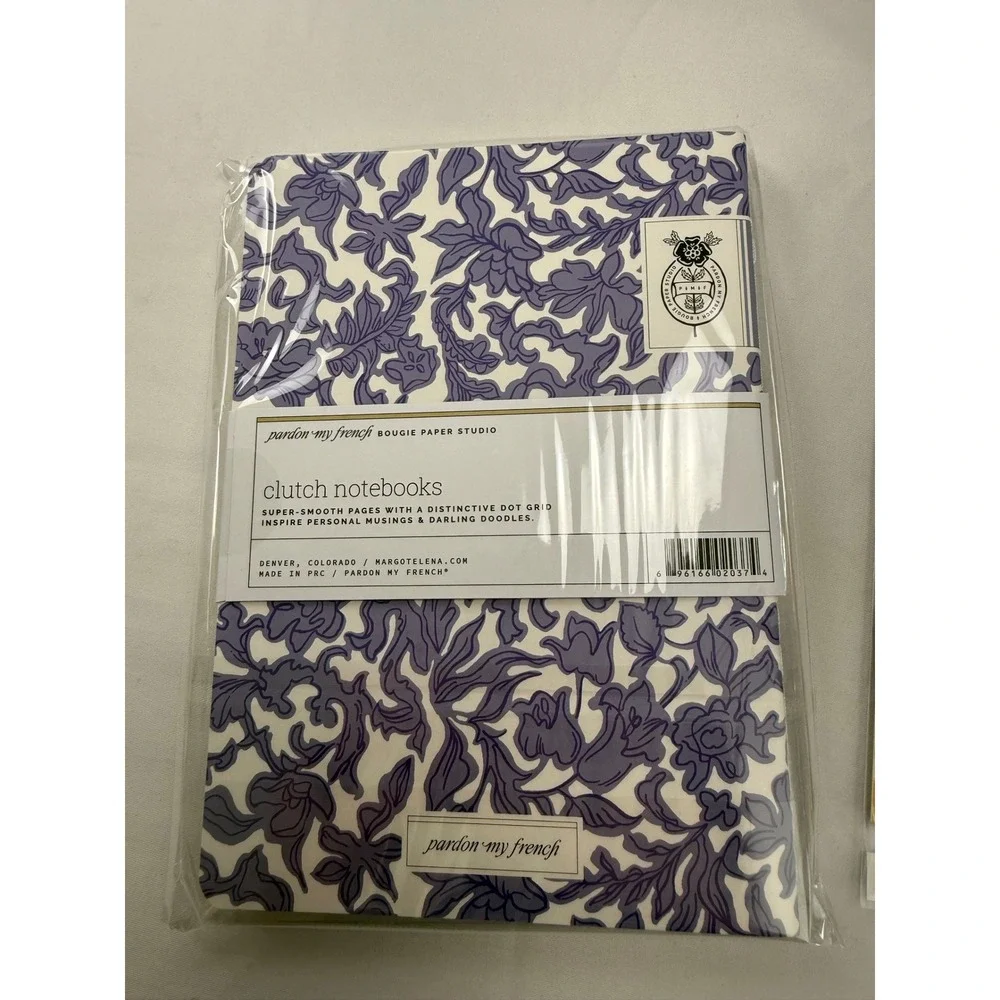 Margot Elena Pardon My French Notebook Trio & Be Gone Door Hanger Set Floral